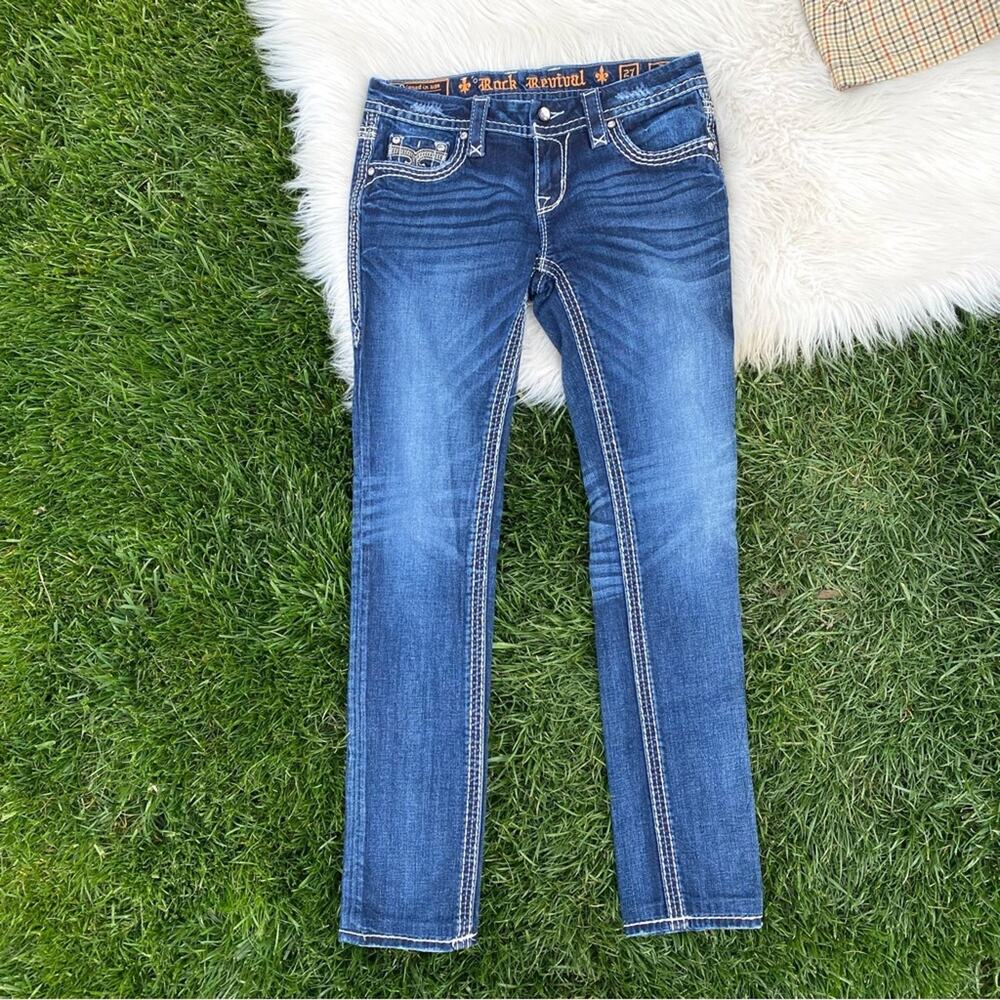 Rock Revival Women’s Mid Rise Dania Easy Skinny Jeans 27